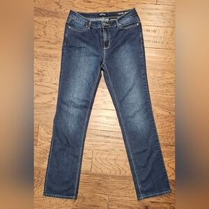 [Buffalo David Bitton] Women Indigo Blue Fading Mid Rise Straight Leg Jeans 8x32